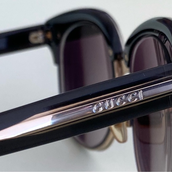 GUCCI Oversized Sunglasses GG4241/S Metal Acetate Gold Black - Picture 9 of 9